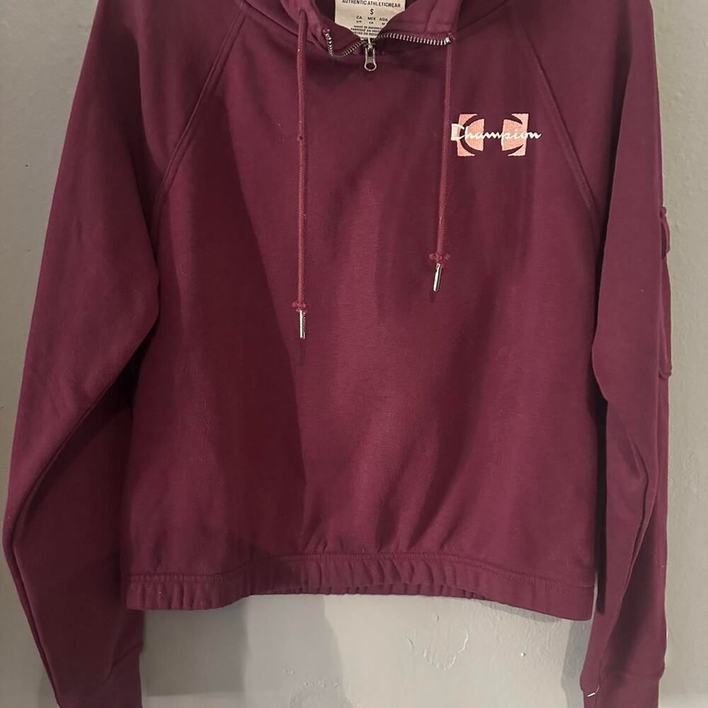 Champion burgundy cropped crewneck new